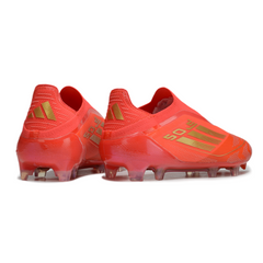 Botas de fútbol Adidas F50 Elite Laceless FG rojas y amarillas