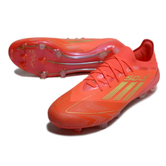 Chuteira Campo Adidas F50 Primeknit Elite FG Vermelho e Amarelo