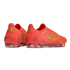 Botas de fútbol Adidas F50 Primeknit Elite FG rojas y amarillas