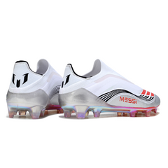 Botas de fútbol Adidas F50 Elite Laceless FG blancas y azules