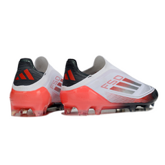 Botas de fútbol Adidas F50 Elite Laceless FG en blanco, naranja y gris