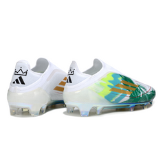 Chuteira Campo Adidas F50 Elite Sem Cadarço FG Branca e Verde