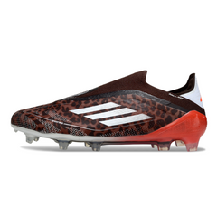Chuteira Campo Adidas F50 Elite Sem Cadarço FG Marrom e Vermelha
