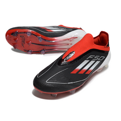 Chuteira Campo Adidas F50 Elite Sem Cadarço FG Preta, Branca e Vermelha