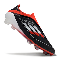 Chuteira Campo Adidas F50 Elite Sem Cadarço FG Preta, Branca e Vermelha