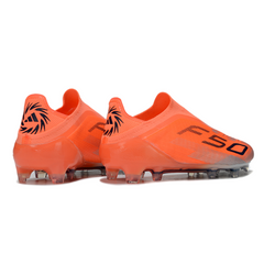 Botas de fútbol Adidas F50 Elite Laceless FG blancas y azules
