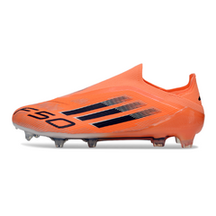 Botas de fútbol Adidas F50 Elite Laceless FG blancas y azules