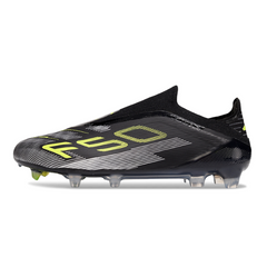 Botas de fútbol Adidas F50 Elite Laceless FG blancas y azules