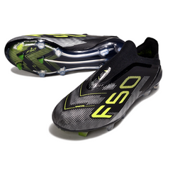 Botas de fútbol Adidas F50 Elite Laceless FG blancas y azules