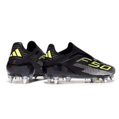 Botas de fútbol Adidas F50 Elite Laceless SG con punta de aluminio, gris, rosa y amarillo