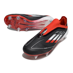 Botas de fútbol Adidas F50 Elite Laceless SG con punta de aluminio, gris, rosa y amarillo