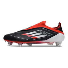 Botas de fútbol Adidas F50 Elite Laceless SG con punta de aluminio, gris, rosa y amarillo