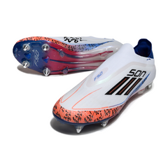 Botas de fútbol Adidas F50 Elite Laceless SG con punta de aluminio, gris, rosa y amarillo