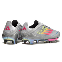 Botas de fútbol con clavos de aluminio Adidas F50+ Elite SG en gris, rosa y amarillo