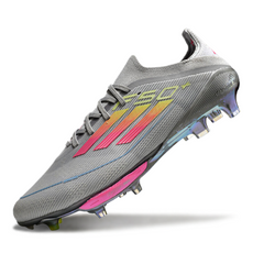 Botas de fútbol con clavos de aluminio Adidas F50+ Elite SG en gris, rosa y amarillo