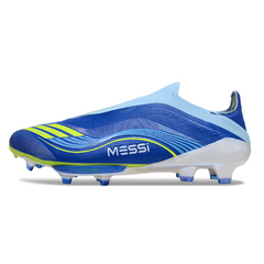 Chuteira Campo Adidas F50+ Elite Sem Cadarço FG Azul Messi Pack