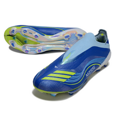 Chuteira Campo Adidas F50+ Elite Sem Cadarço FG Azul Messi Pack