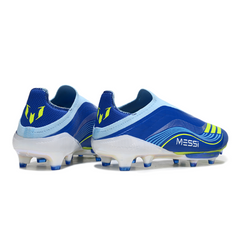 Chuteira Campo Adidas F50+ Elite Sem Cadarço FG Azul Messi Pack