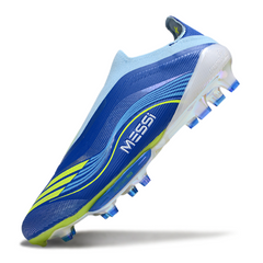 Chuteira Campo Adidas F50+ Elite Sem Cadarço FG Azul Messi Pack
