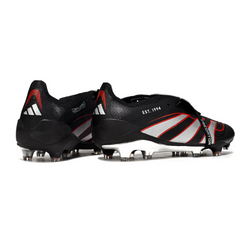 Chuteira Campo Adidas Predator 25 Elite Com Lingua FG Preta, Prata e Vermelha
