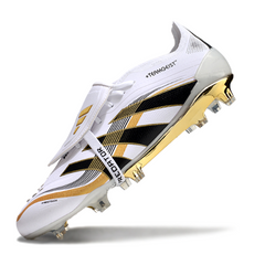 Botas de fútbol Adidas Predator 25 Elite FG blancas y doradas