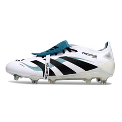 Botas de fútbol adidas Predator 25 Elite FG con lengüeta en color blanco y azul