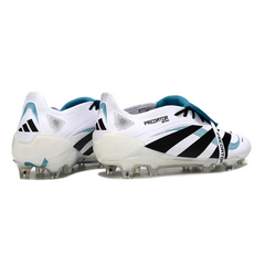 Botas de fútbol adidas Predator 25 Elite FG con lengüeta en color blanco y azul