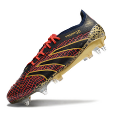 Chuteira Campo Adidas Predator 25 Elite SG Trava Mista Preto, Vermelho e Amarelo