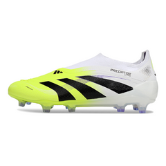 Chuteira Campo Adidas Predator 25 Elite Sem Cadarço FG Branca e Verde Claro