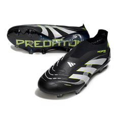 Chuteira Campo Adidas Predator 25 Elite Sem Cadarço FG Black Pack