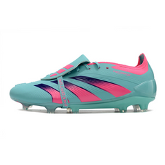 Chuteira Campo Adidas Predator 30 Elite Com Lingua FG Azul e Rosa