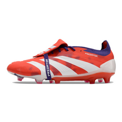 Chuteira Campo Adidas Predator 30 Elite Com Lingua FG Vermelha, Branca e Roxa