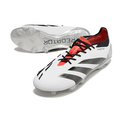 Chuteira Campo Adidas Predator 30 Elite FG Branca, Preta e Vermelha - VENI Futebol