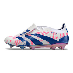 Chuteira Campo Adidas Predator 30 Elite Com Lingua FG Branca, Azul e Rosa