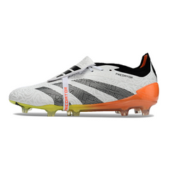 Chuteira Campo Adidas Predator 30 Elite Com Lingua FG Branca, Laranja e Cinza