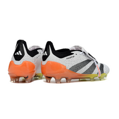 Chuteira Campo Adidas Predator 30 Elite Com Lingua FG Branca, Laranja e Cinza - VENI Futebol