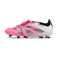 Chuteira Campo Adidas Predator 30 Elite Com Lingua FG Branca e Rosa