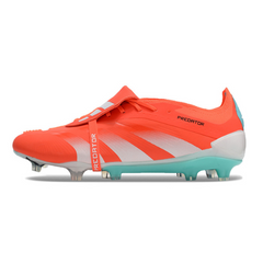 Chuteira Campo Adidas Predator 30 Elite Com Lingua FG Vermelha e Azul Claro