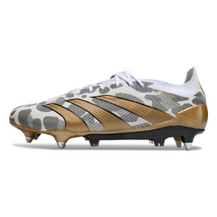 Chuteira Campo Adidas Predator 30 Elite SG Branco, Cinza e Amarelo