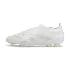 Chuteira Campo Adidas Predator 30 Elite Sem Cadarço FG Branca e Cinza