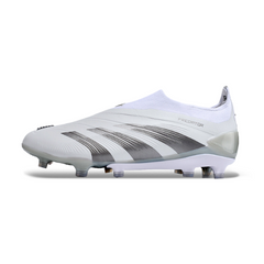 Chuteira Campo Adidas Predator 30 Elite Sem Cadarço FG Branca e Cinza