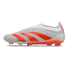 Chuteira Campo Adidas Predator 30 Elite Sem Cadarço FG Cinza e Laranja