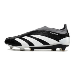 Chuteira Campo Adidas Predator 30 Elite Sem Cadarço FG Preta, Branca e Cinza