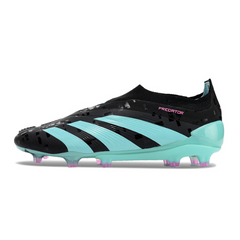 Chuteira Campo Adidas Predator 30 Elite Sem Cadarço FG Preta e Azul Claro - VENI Futebol