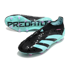 Chuteira Campo Adidas Predator 30 Elite Sem Cadarço FG Preta e Azul Claro - VENI Futebol