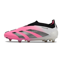 Chuteira Campo Adidas Predator 30 Elite Sem Cadarço FG Rosa e Branca