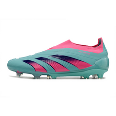 Chuteira Campo Adidas Predator 30 Elite Sem Cadarço FG Azul e Rosa