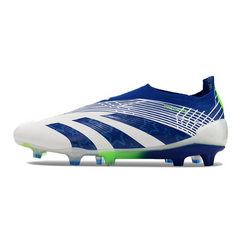 Chuteira Campo Adidas Predator 30 Elite Sem Cadarço FG Branca, Azul e Verde