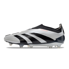 Chuteira Campo Adidas Predator 30 Elite Sem Cadarço FG Prata e Preta