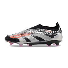 Chuteira Campo Adidas Predator 30 Elite Sem Cadarço FG Preta, Branca e Cinza